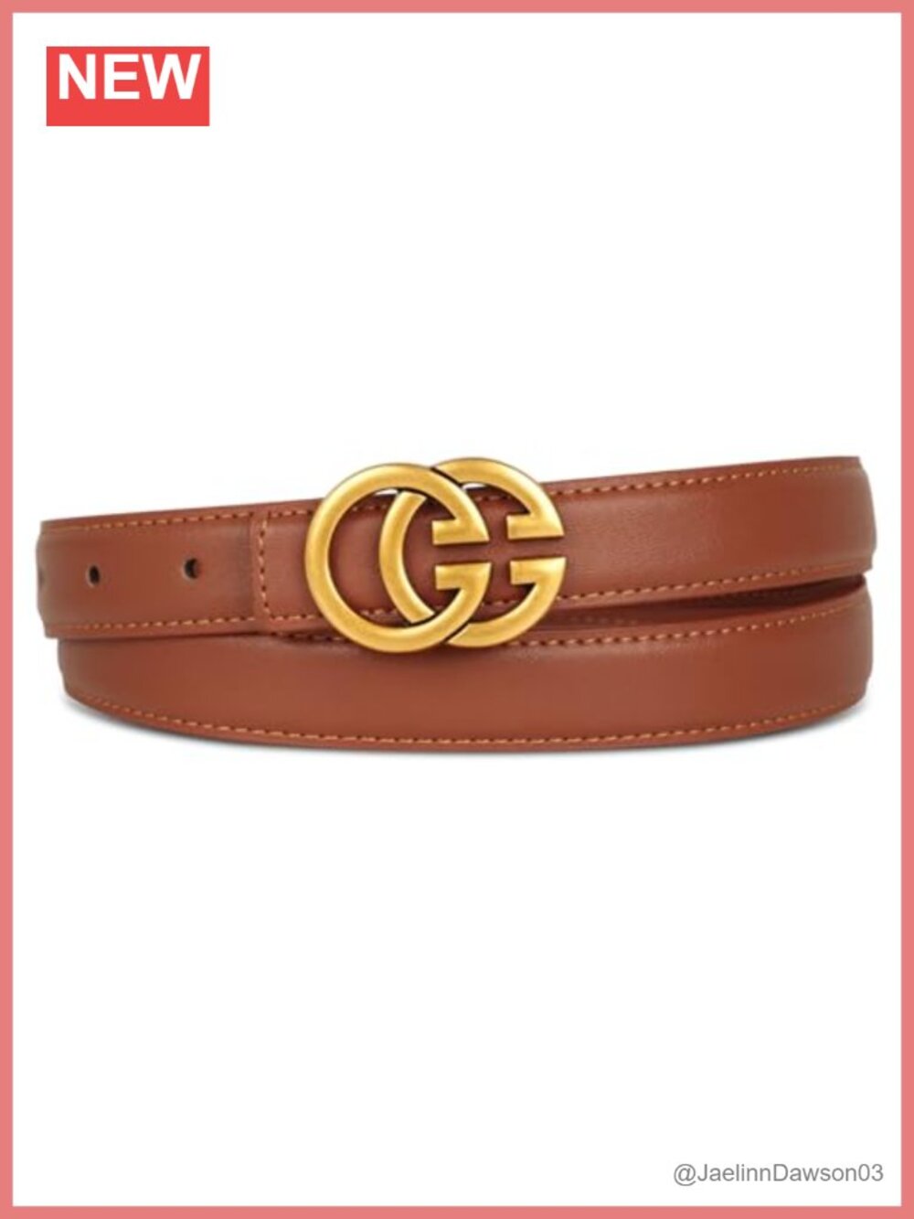 Women's Leather Belt with Buckle for Dresses Jeans Coats